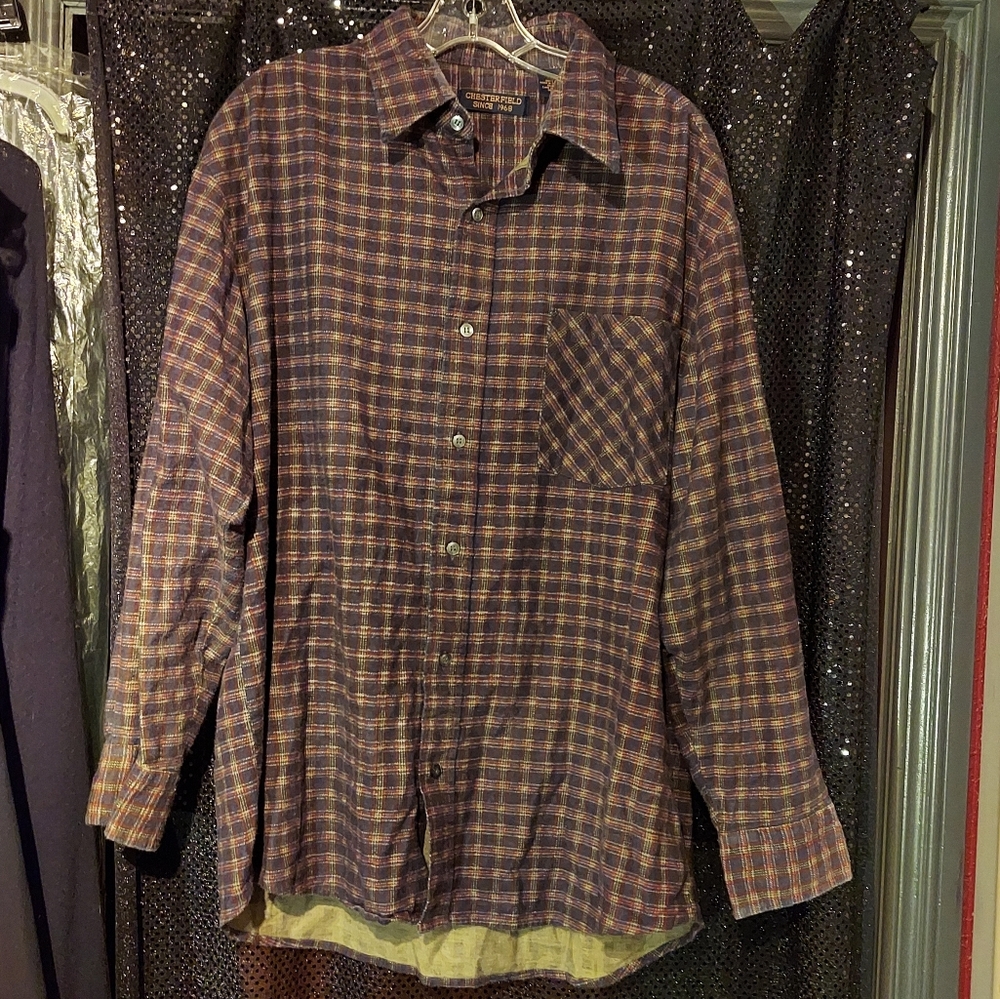 Chesterfield flannel cotton men's shirt. Vintage